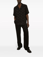 monogram jacquard straight-leg trousers